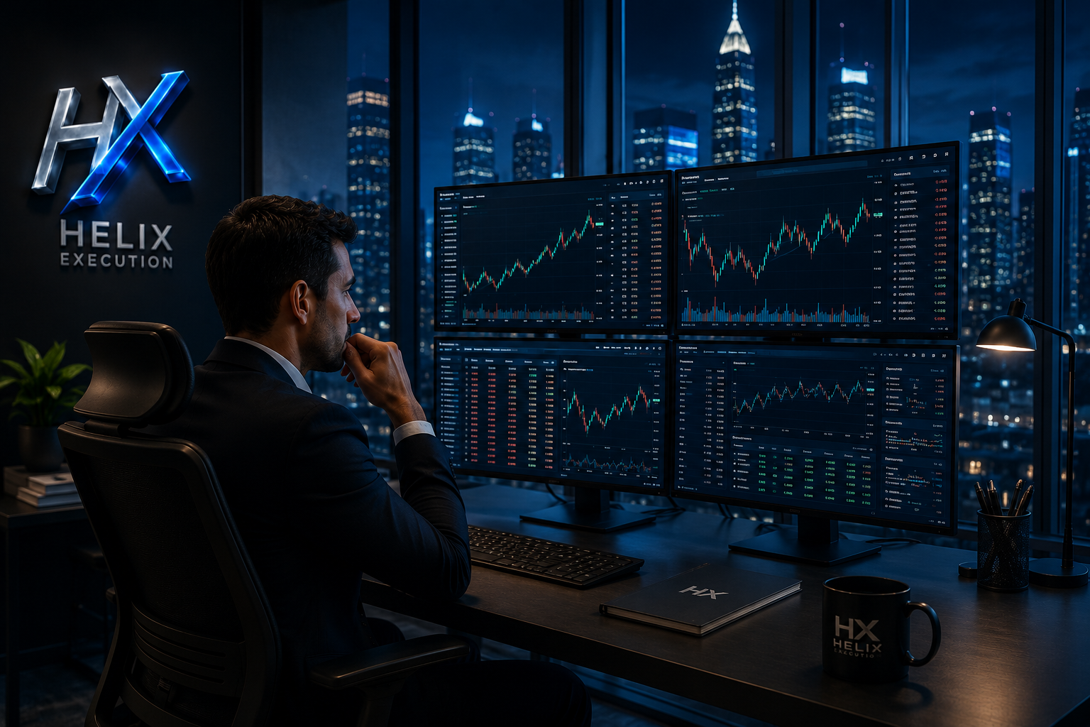 Disciplined Trader in Modern Office